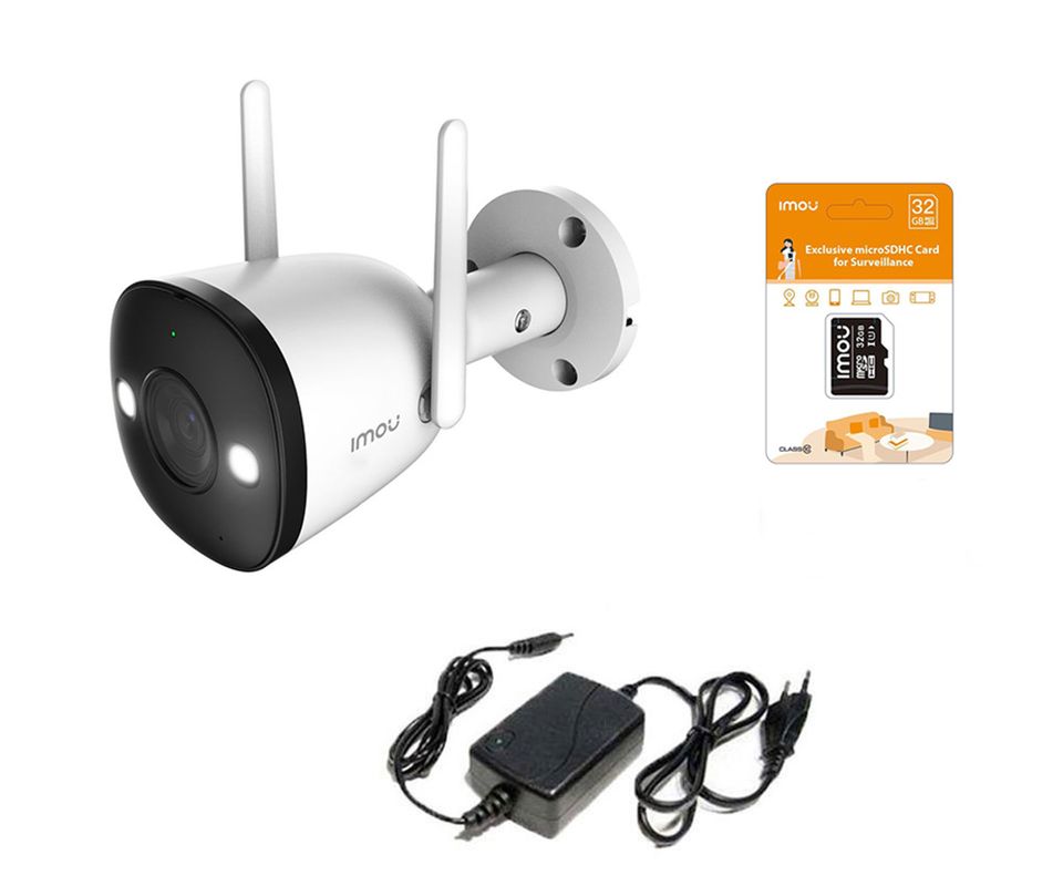 Set complet wireless exterior, camera FULL HD, IR 30 M, include alimentator + card 32 GB, SETWIFI2MP-DAH