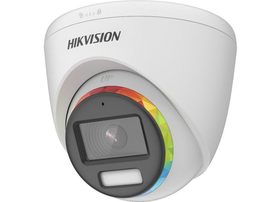 Camera de supraveghere pentru interior cu microfon, 2 MP 1080p, ColorVu, LED 40m, 4 in 1, Hikvision DS-2CE72DF8T-FSLN