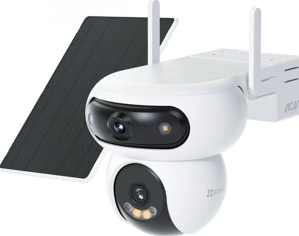 Camera 4G duala cu panou solar Ezviz CS-HB90x/SP(4MP+4MP W4GA), Wi-Fi, 2K+2K, Iluminare duala, rotire de pe mobil, audio, slot microSD