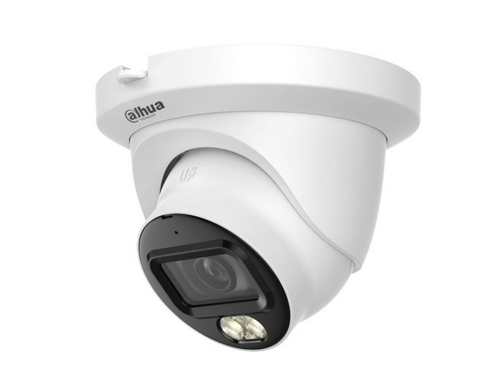 Camera supraveghere HDCVI Dahua HAC-HDW1500TLMQ-IL-A-S3, 5MP, 2.8mm, IR si LED alb, Microfon, IP67
