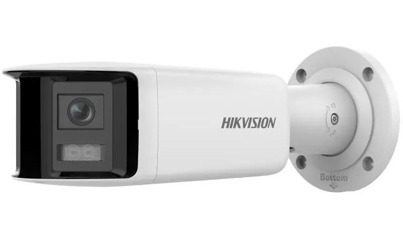 Camera IP panoramica, Hikvision DS-2CD2T46G2P-ISU/SL(2.8mm)(C), 4MP, 2 x 2.8mm, Acusense DarkFighter, IR 40m, alarma, microfon, slot microSD, IP67, PoE