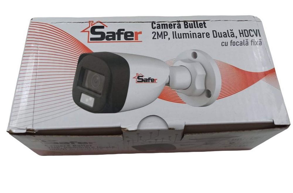 [RESIGILAT] Camera de supraveghere pentru exterior HDCVI, Full HD 2MP, 2.8mm, Iluminare duala IR si LED 20m, Microfon, Safer SAF-BP2MP20F28-IL-A-R1