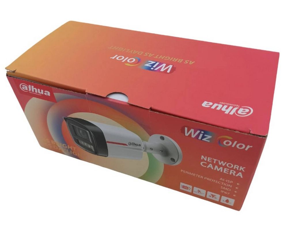 [RESIGILAT] Camera supraveghere bullet 4MP, lentila 2.8mm, Full-Color LED 40m, SMD Plus IVS, microfon integrat, stocare microSD 256GB, PoE, IP67, IPC-UFW3459TL-S-LED-PRO-R1