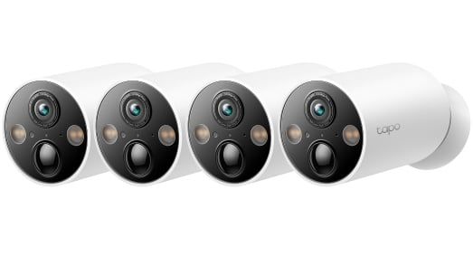 Kit 4 camere complet wireless cu acumulator Tp-link Tapo C425(4-pack), fara cabluri,4MP 2K, iluminare nocturna color, 10000 mAH