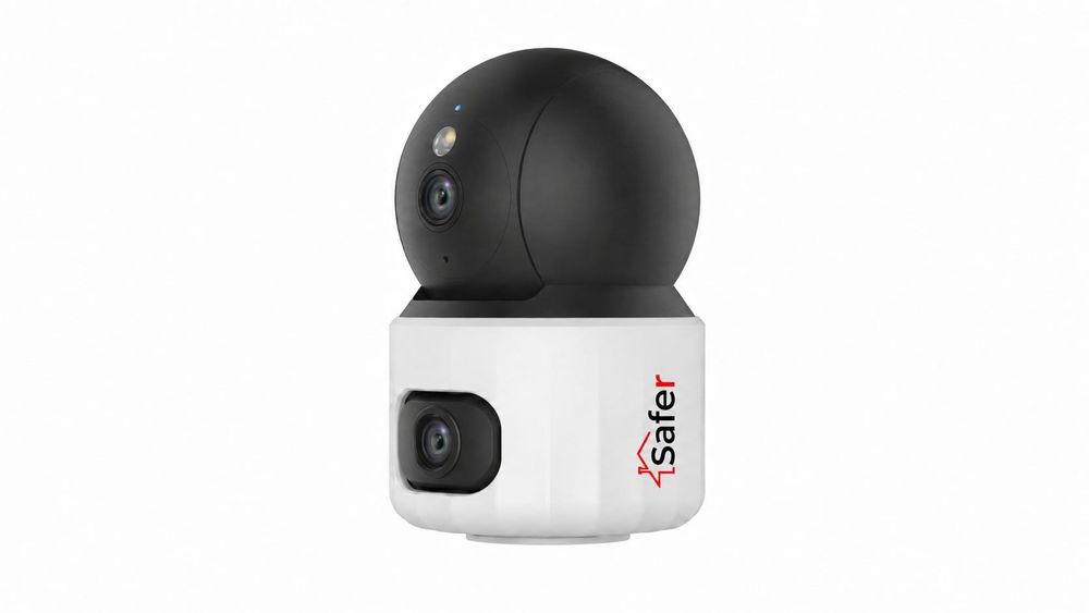 Camera supraveghere IP interior cu lentila duala Safer, 5MP+5MP, Wi-Fi, rotire-inclinare, audio bidirectional, iluminare duala, slot microSD, SAF-S3S-5MP-DL