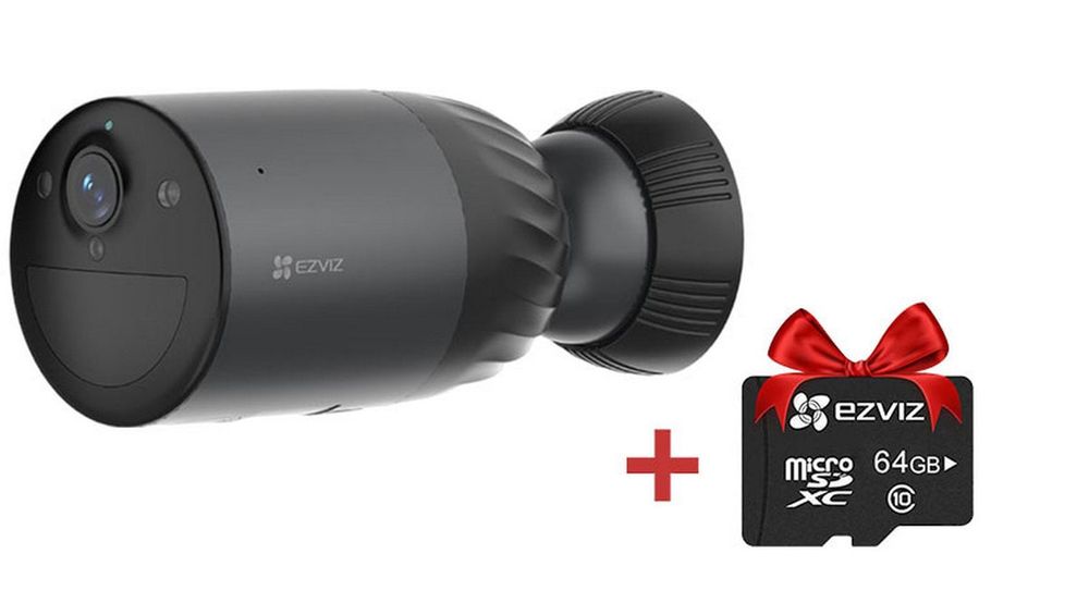 Camera Wi-Fi EZVIZ CS-BC1c/SP(4K) + card microSD 64GB cadou, 8MP, Iluminare duala 15m, Audio, IP65, CS-BC1c/SP(4K)+SD64GB