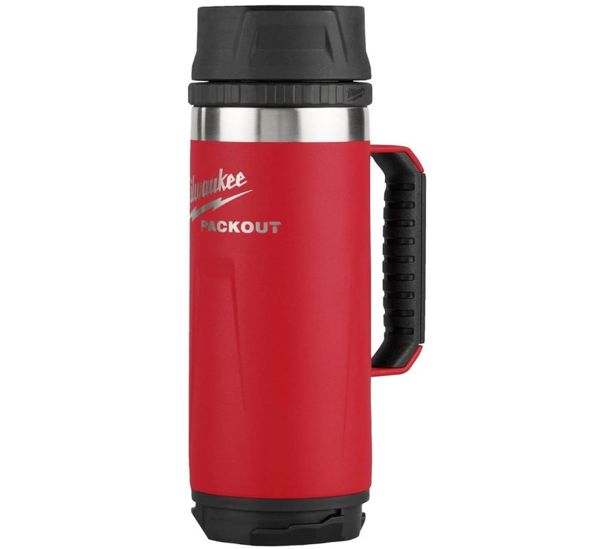 Cana termica Milwaukee Packout Mug, 532ml, otel inoxidabil 18/8, izolatie in vid, rosie, 4932493471