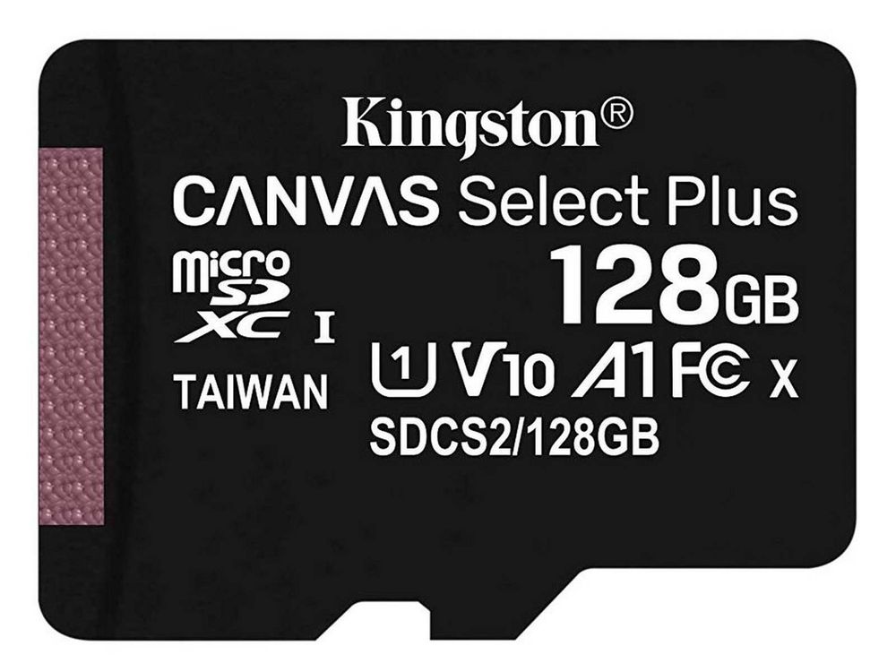 Card microSD Kingston Canvas Select Plus, 128 GB, UHS-I, Class 10, pana la 100 MB/s, SDCS2/128GB