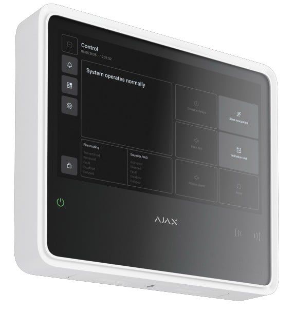 Centrala alarma wireless Ajax FireHub Jeweller, touchscreen 10.1", wireless 1800m, 2xSIM, Wi-Fi, Ethernet, EN54, EN 50131 Grade 2, Ajax FireHub WH