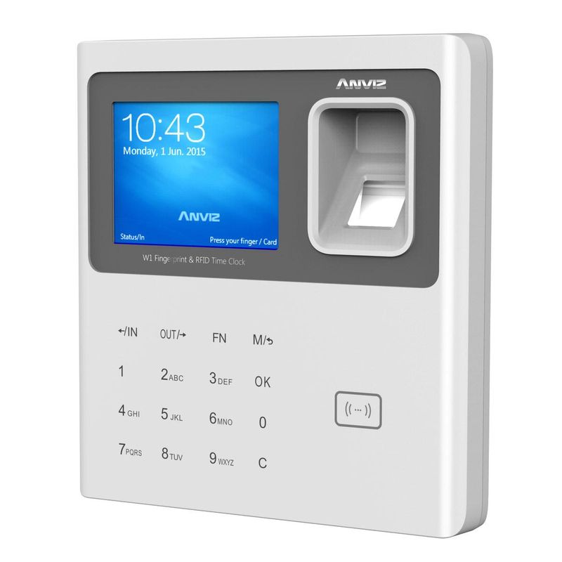 Centrala de pontaj cu baterii, WiFi, acces biometric, card RFID, acumulator W1-PRO-BAT-WIFI