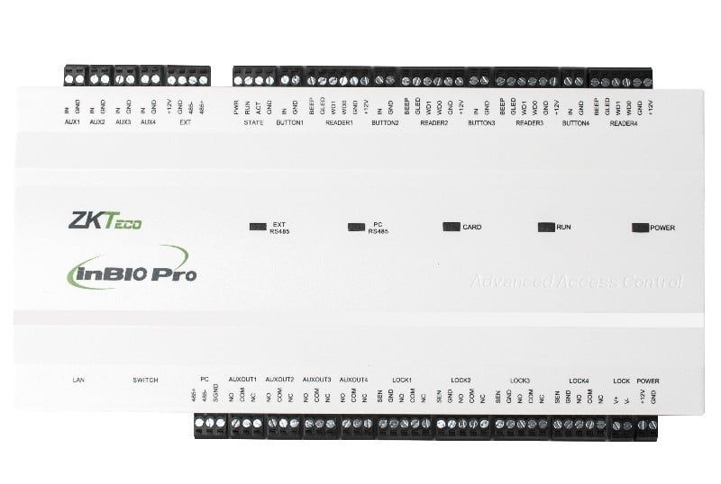 Centrala de control acces si de pontaj biometrica ZKTeco INBIO-4-2PRO, pentru 4 usi bidirectionale, software ZKBioCV