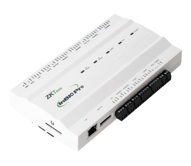 Centrala de control acces si de pontaj biometrica pentru 2 usi bidirectionale, software ZKBioSecurity, INBIO-2-2PRO