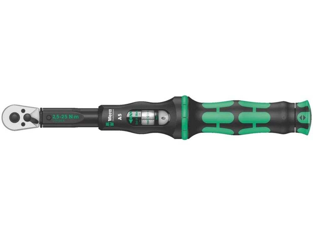 Cheie dinamometrica Click-Torque A 5 Wera, cu clichet reversibil, 2.5-25Nm, cap patrat, maner ergonomic, 5075604001