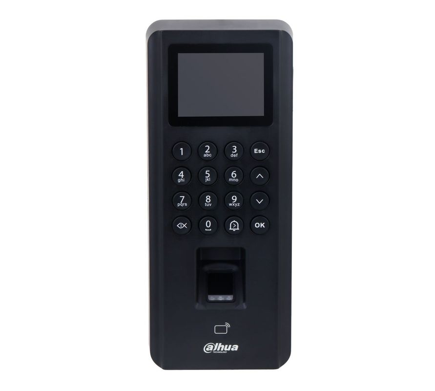 Cititor de proximitate stand-alone WiFi, Amprenta + Card Mifare 13.56KHz, 30.000 utilizatori, PoE, Alarma 1/1, Dahua ASI2212J-PW