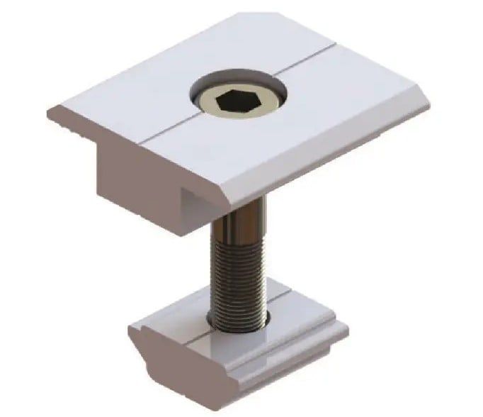 Clema de mijloc pentru fixarea panourilor solare 35mm, aluminiu si otel inoxidabil, Safer Clema-mijloc-35