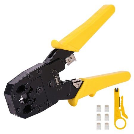 Cleste de sertizare Ethernet Crimper, 4-6-8P, RJ45 / RJ14 / RJ12 / RJ9, EDL2468 Deli