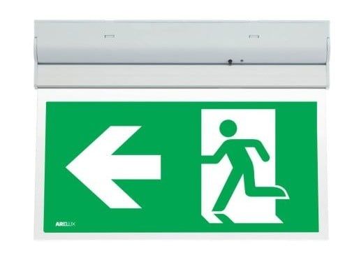 Lampa emergenta EXIT LED SMD 2W, acumulator, sageata stanga, 220-240V AC, autonomie 3h, Arelux WY10M ALN