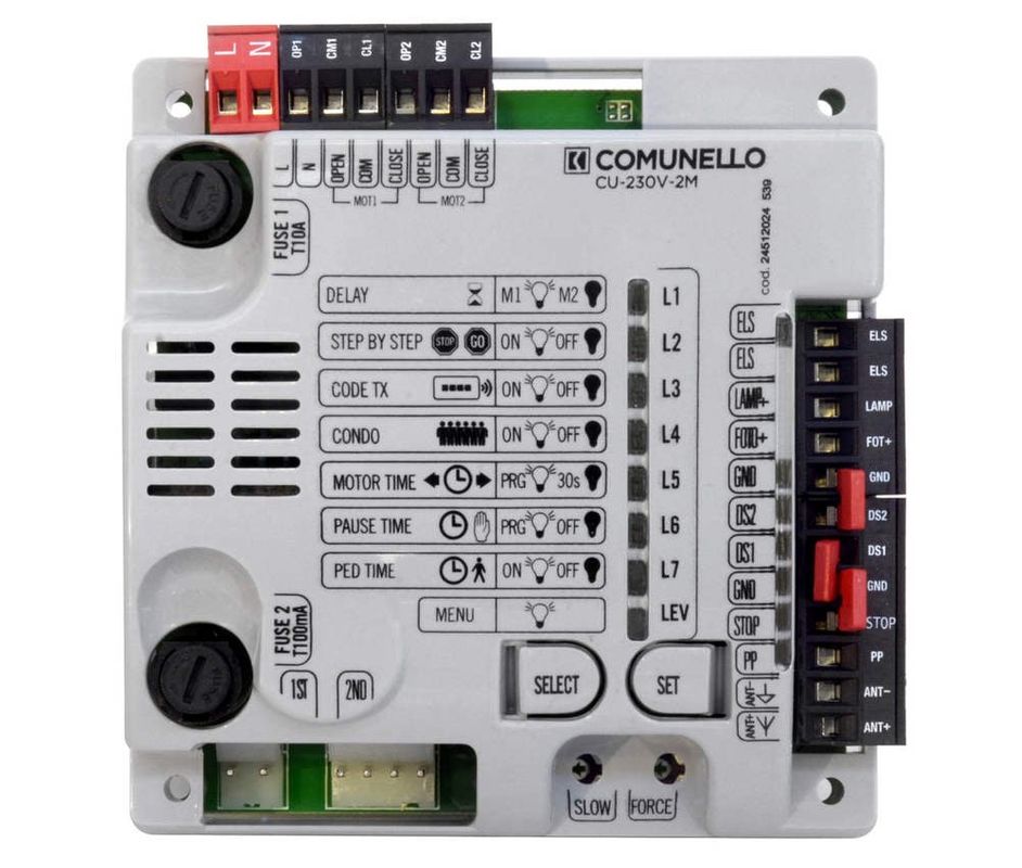 Placa de comanda 230v, pentru automatizari Comunelo cu 2 motoare CU-230V-2M, GQUADST2H0G00