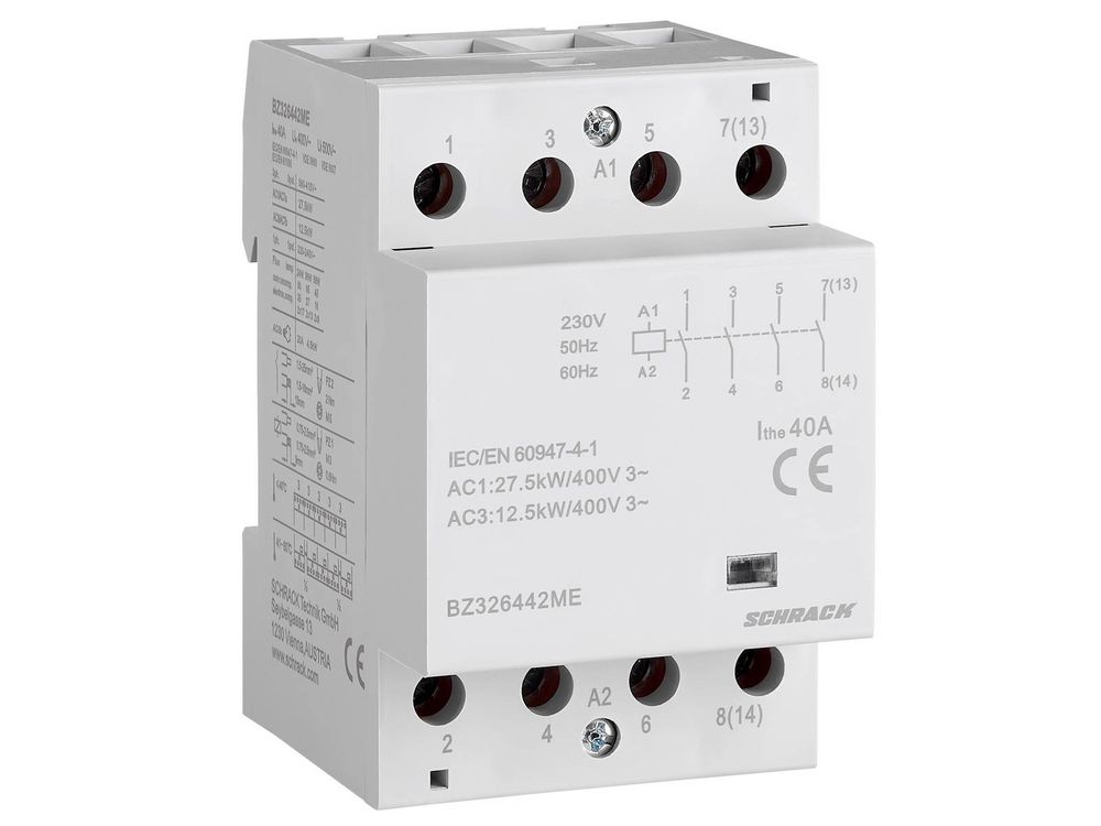 Contactor modular 3UH Schrack BZ326442ME, 40A, 4 ND, 230V, montare sina DIN