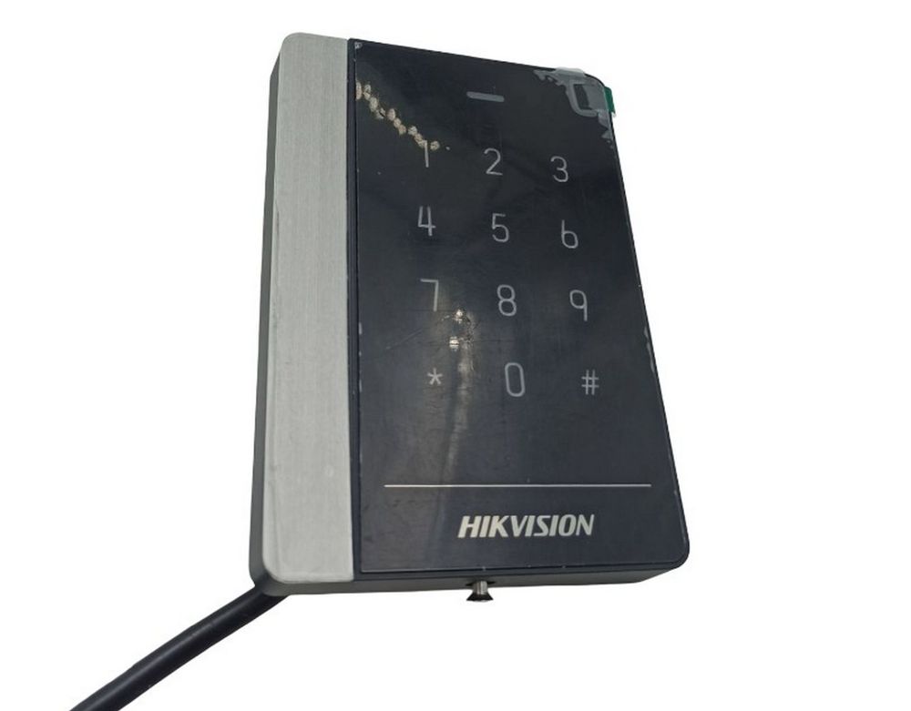 [RESIGILAT] Cititor de carduri, tastatura, RFID 125 KHz, 12 VDC, IP64, RS-485, Wiegand, Hikvision, DS-K1102AEK-R1
