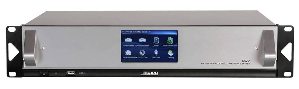 Controller inteligent de audioconferinta DSPPA D6201, ecran cu touch de 4.3 inch, 350W, pana la 4096 microfoane