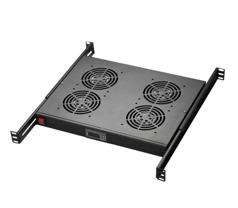 Cooler cu 4 ventilatoare si termostat pentru rack, Safer RACKFAN4