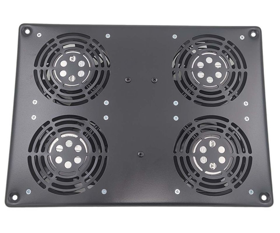 [RESIGILAT] Cooler cu 4 ventilatoare pentru rack de podea, fabricat din otel, negru, Safer RACKFAN4T-FLOOR-R1