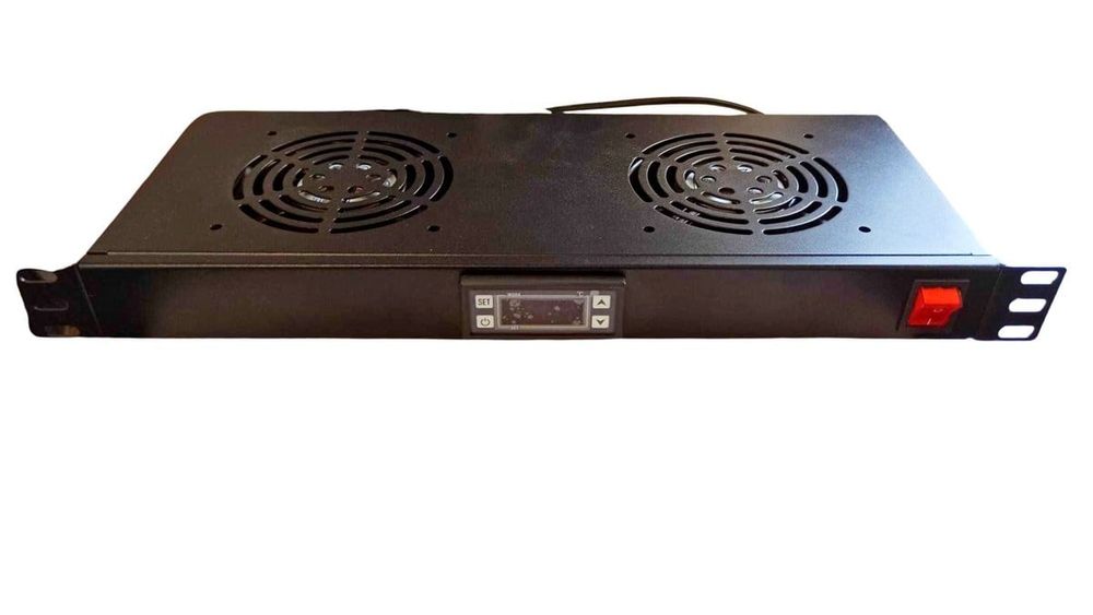 [RESIGILAT] Cooler cu doua ventilatoare si termostat pentru rack, Safer RACKFAN2-R1