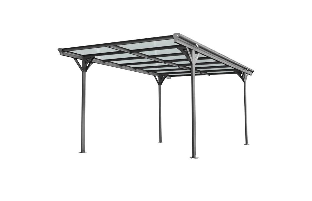 Copertina auto carport ALFA, aluminiu, policarbonat, 3050x5030 mm, gri antracit RAL 7016, 23-719