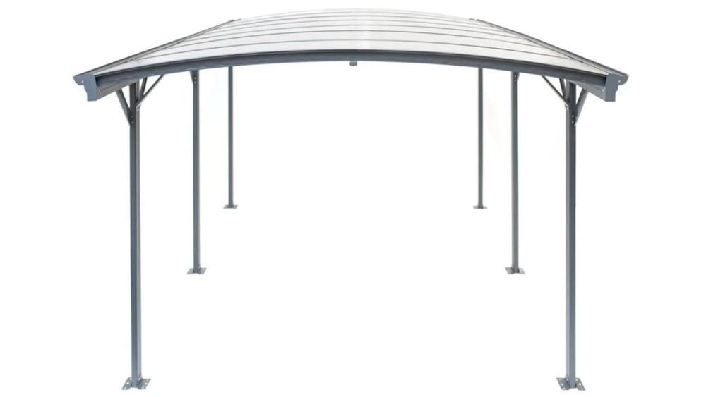Copertina auto carport Virtuoso OMEGA, aluminiu si policarbonat, 3000x5050mm, gri antracit RAL 7016, vopsit termic, 23-718