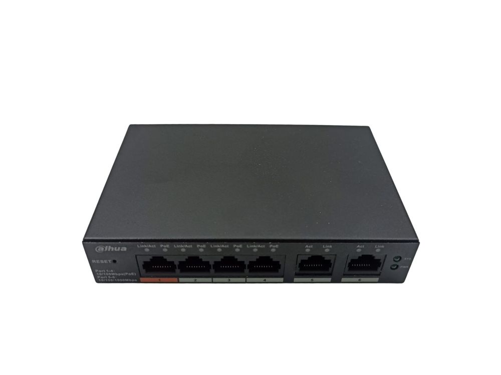 [RESIGILAT] Switch Dahua PoE, Smart Managed, acces cloud, 6 porturi, 4 PoE, 60W, CS4006-4ET2ET-60-R1