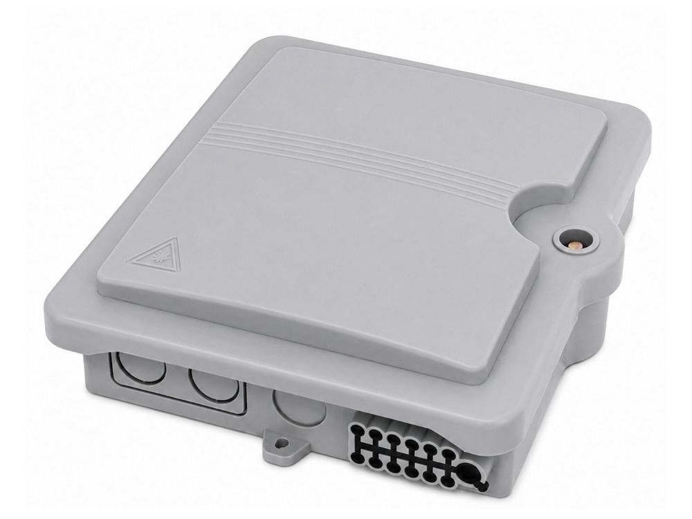 Cutie distributie fibra optica Braun Group, exterior/interior, 2 intrari, 12 iesiri, montaj perete/stalp, plastic anti UV, FDB-212BE