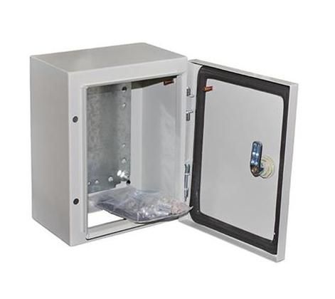 Cutie metalica pentru exterior cu incuietoare si garnitura, 250x200x150mm, IP56, accesorii incluse, Freder, 32-400/25
