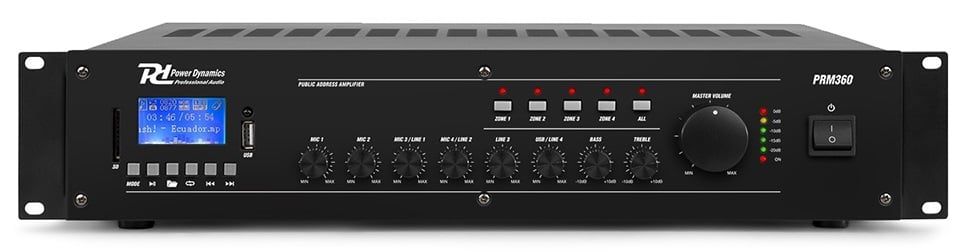 Mixer amplificator PA 360W 6 canale si 4 zone Bluetooth/USB/SD, PRM360