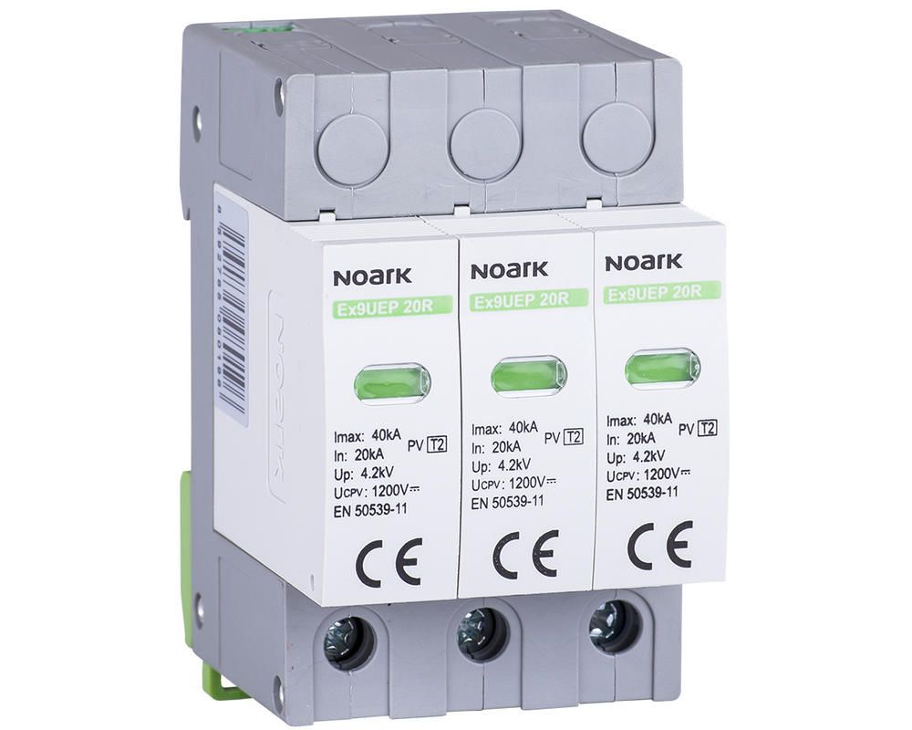 Descarcator / Siguranta, 3P, 20kA, 1200V, IP20, Ex9UE2, Noark, 108022