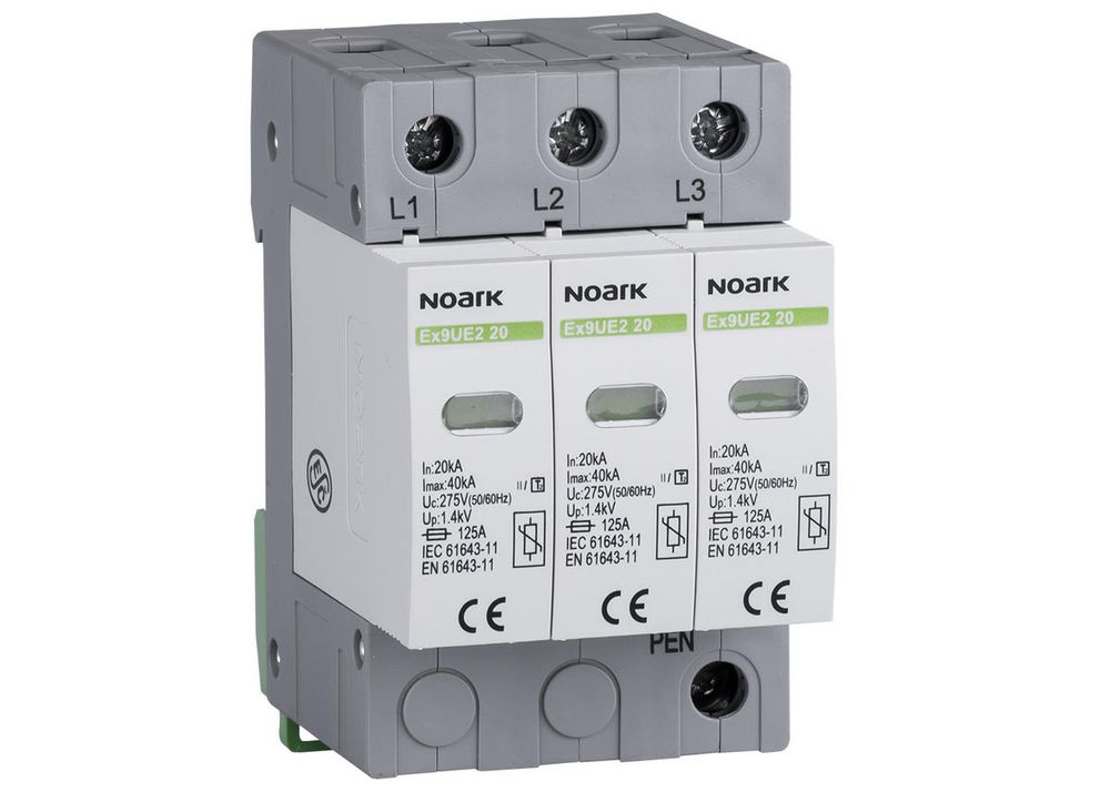 Descarcator / Siguranta, 3P, 20kA, 275VAC, IP20, Ex9UE2, Noark, 103353