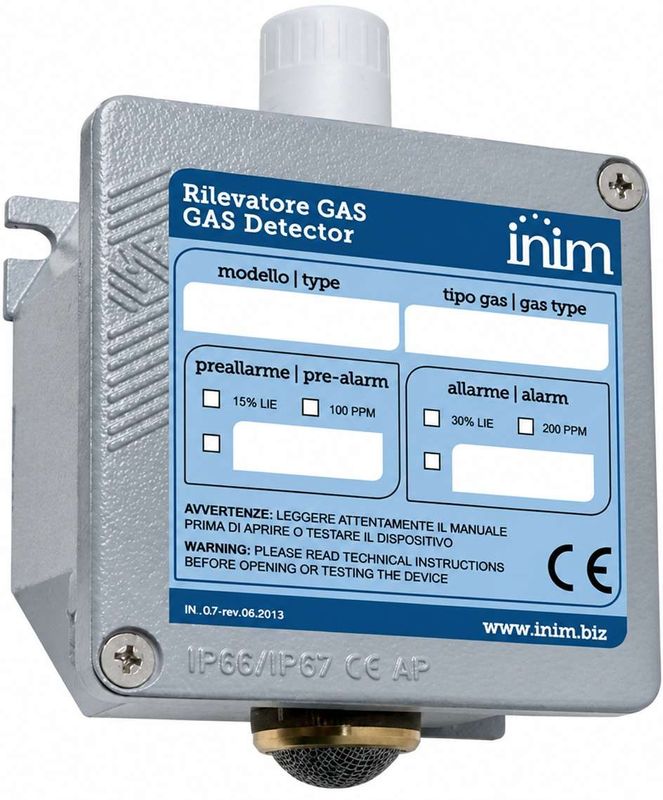 Detector amoniac Inim ING700S-RL, element detectie semiconductor, pre-alarma 100 ppm, alarma 200 ppm, IP55