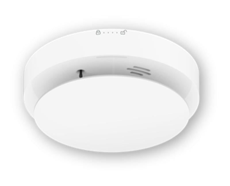 Detector de fum si caldura, wireless, Hikvision, senzor fotoelectric, alarma temperatura >64C, autonomie baterie 4 ani, DS-PD452SMK-WE