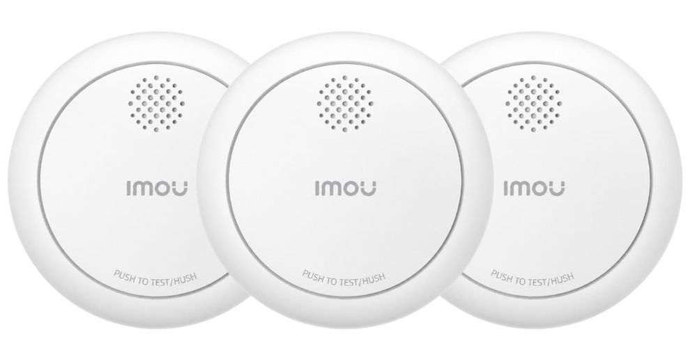 Set 3x Detectori fum inteligenti + HUB Imou ZSM1 Kit-EU-3, alarma 85 dB, notificari in aplicatie,