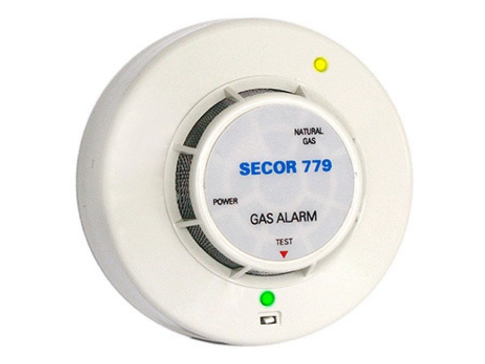 Detector gaz metan Primatech SECOR 779/220V, 220V, alarma sonora 85dB, LED, releu NO/NC, montaj tavan