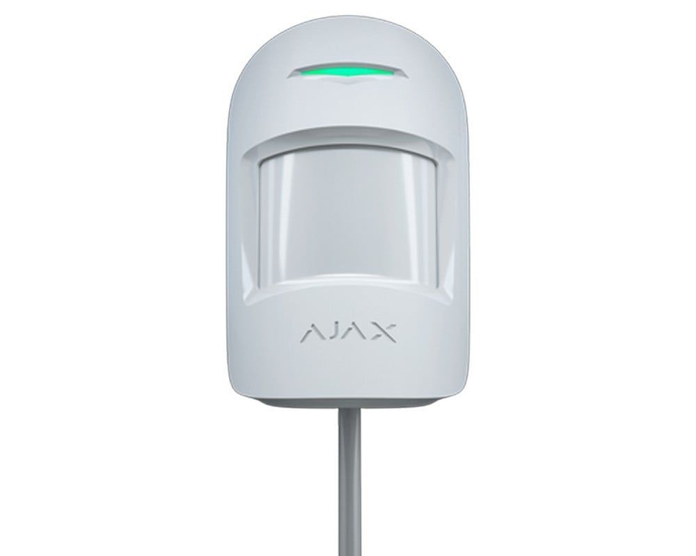 Detector de miscare PIR, cablat 4 fire, imunitate la animale de companie, Ajax, MotionProtectFibra(W)
