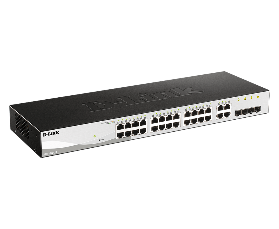 Switch D-Link DGS cu Management, 24 porturi 10/100/1000, 4 Combo SFP GIGABIT, DGS-1210-28