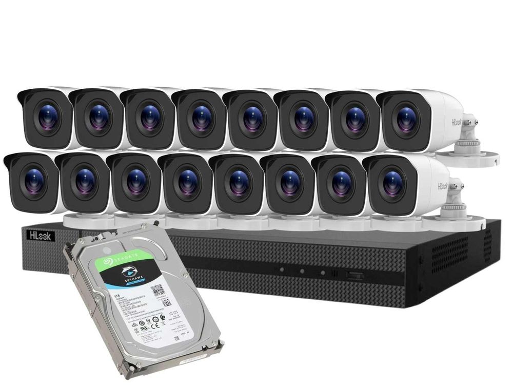Sistem supraveghere Hikvision HiLook, 16 camere 2MP, DVR 16 canale, HDD 6TB, KITDVR16CAMHDD