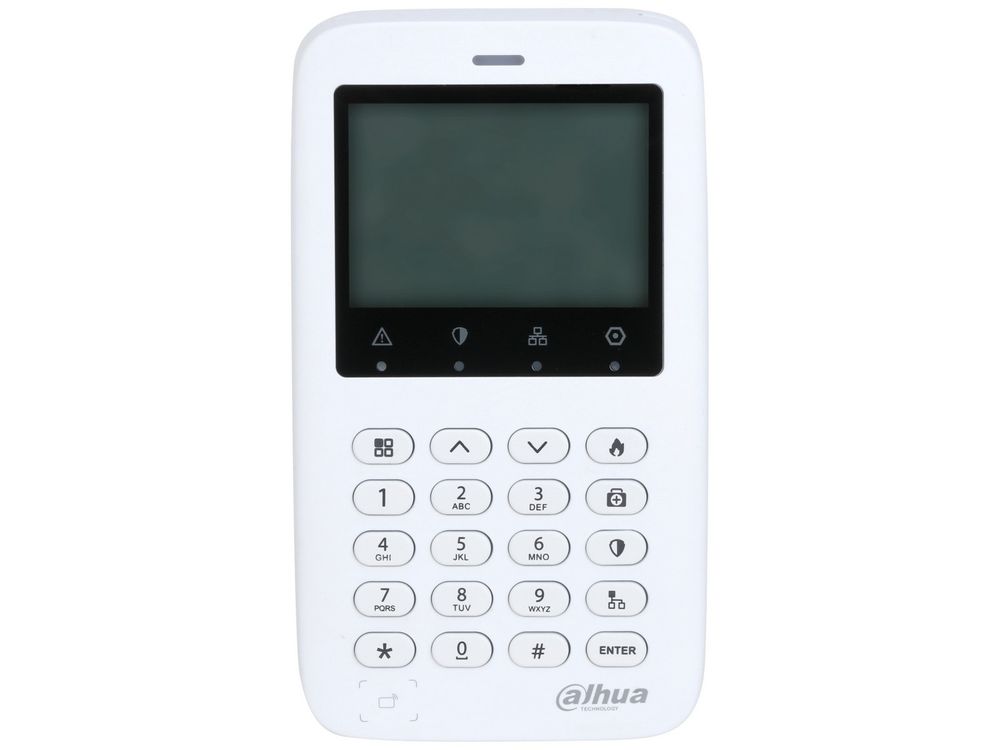 Tastatura wireless ARK50C-R, pentru sistem de alarma Dahua, distanta comunicare 80m, ecran LCD, RS-485