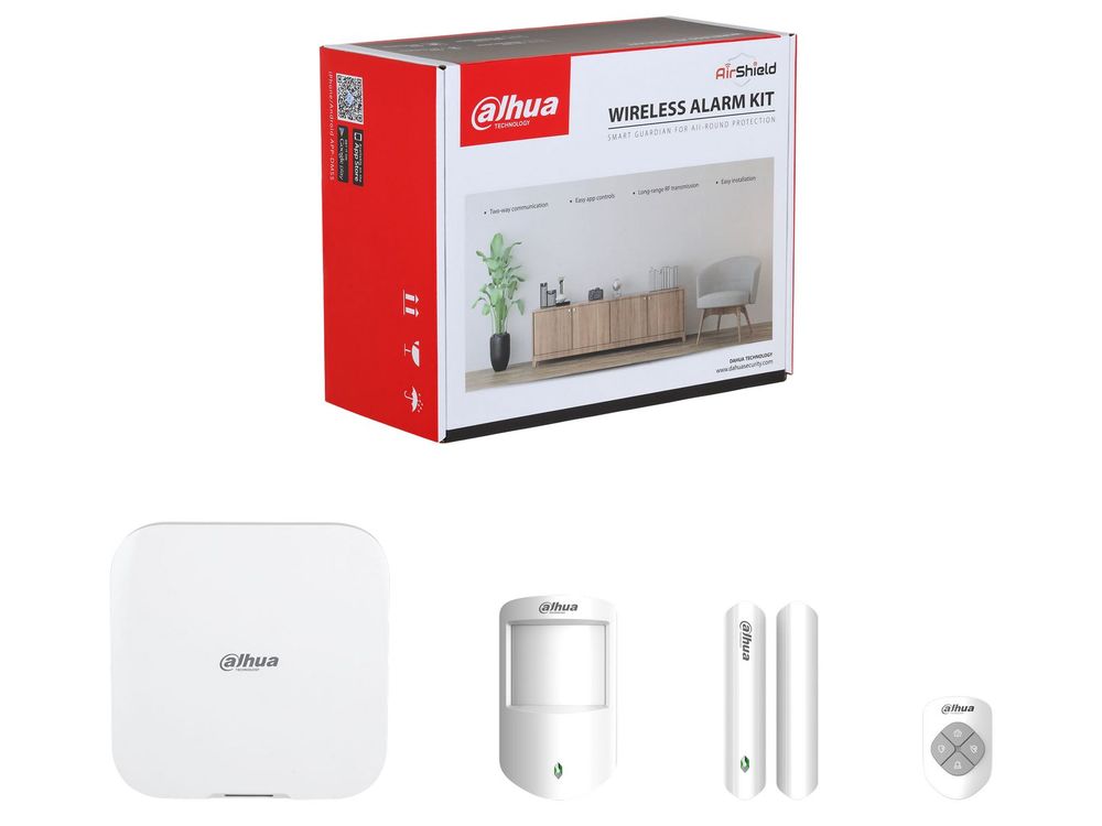Kit alarma wireless Dahua, hub Ethernet Wi-Fi, 150 zone, 868 MHz, verificare video, ARC3800H-03-W2(868)