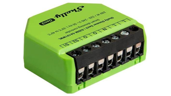 Dimmer lumini incastrabil Shelly Dimmer Gen3 S3DM-0A101WWL, 1 canal, Wi-Fi, Bluetooth, fara nul, trailing edge, max 200W