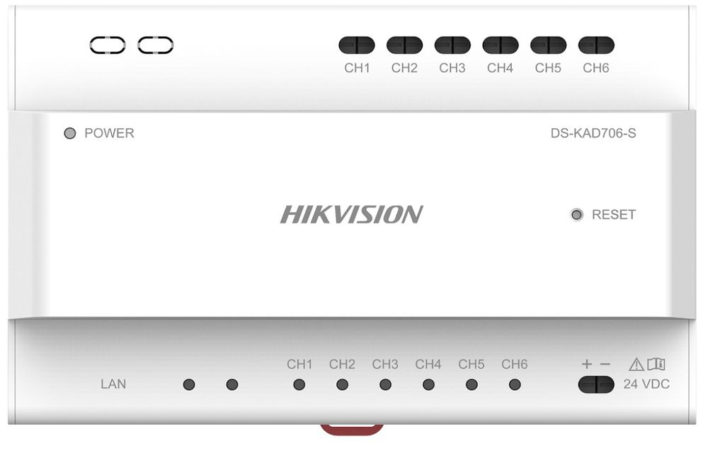 Distribuitor audio-video 2 fire Hikvision, 6 canale 2 fire si port RJ-45, DS-KAD706-S