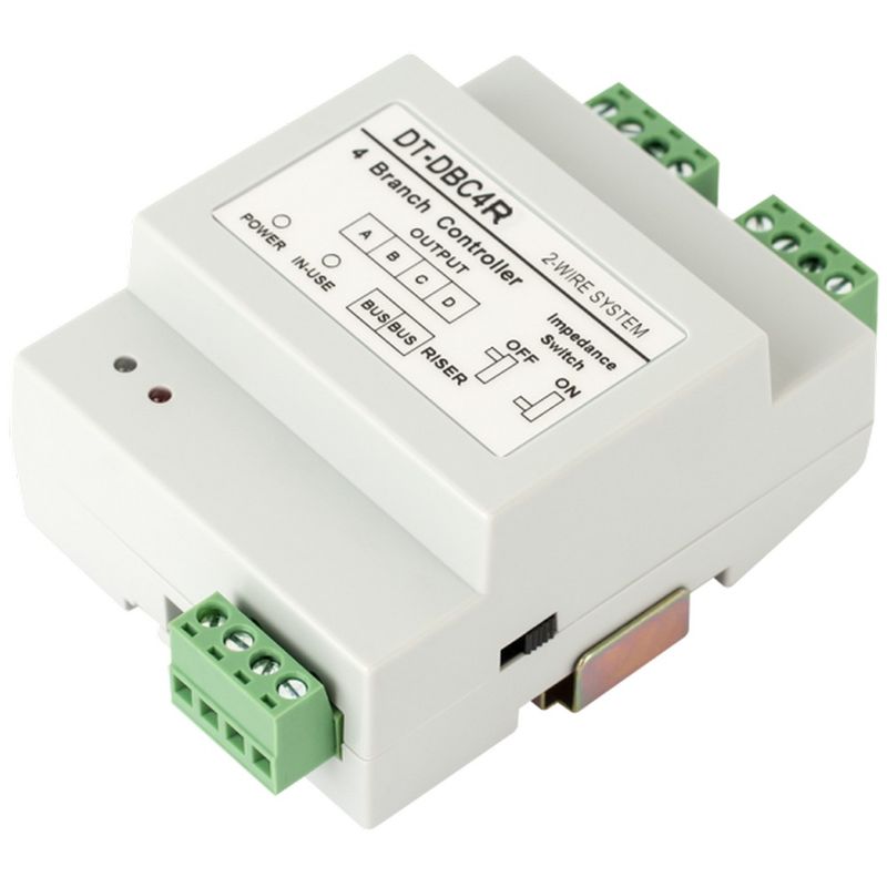 Distribuitor video cu 4 ramuri cu functie de izolare si protectie, pentru sistemele de interfonie pe 2 fire, DT-DBC4R