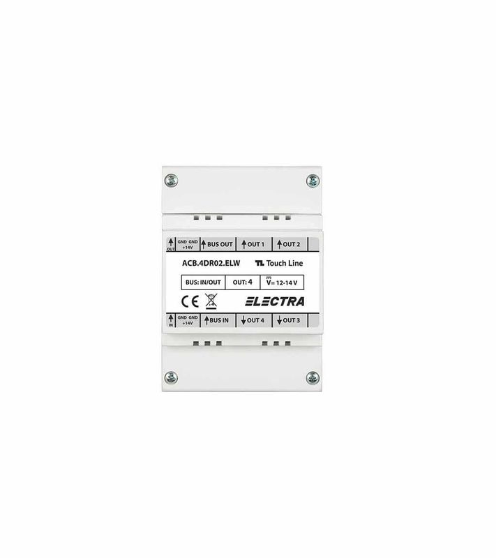 Doza derivatie audio – 4 iesiri, Montaj sina DIN + RJ45, ALB, Electra