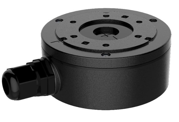 Doza de conexiuni din aluminiu, Hikvison, NEAGRA, diametru sistem prindere pana la 100mm, DS-1280ZJ-XS BLACK